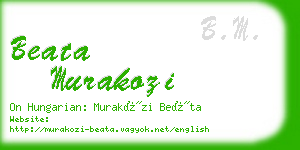 beata murakozi business card